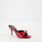 red mules, patent leather shoes, designer mules, slip-on shoes, Spring-Summer collection