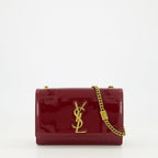 Bordeaux patent bag, Kate bag, designer handbags, elegant accessories, Saint Laurent bag