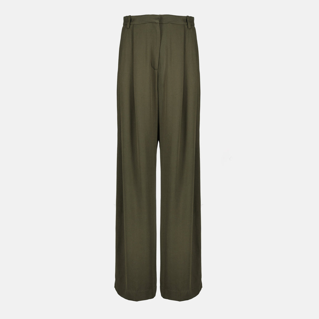wide khaki pants, IRO, viscose wool blend, autumn-winter collection, high-waisted trousers