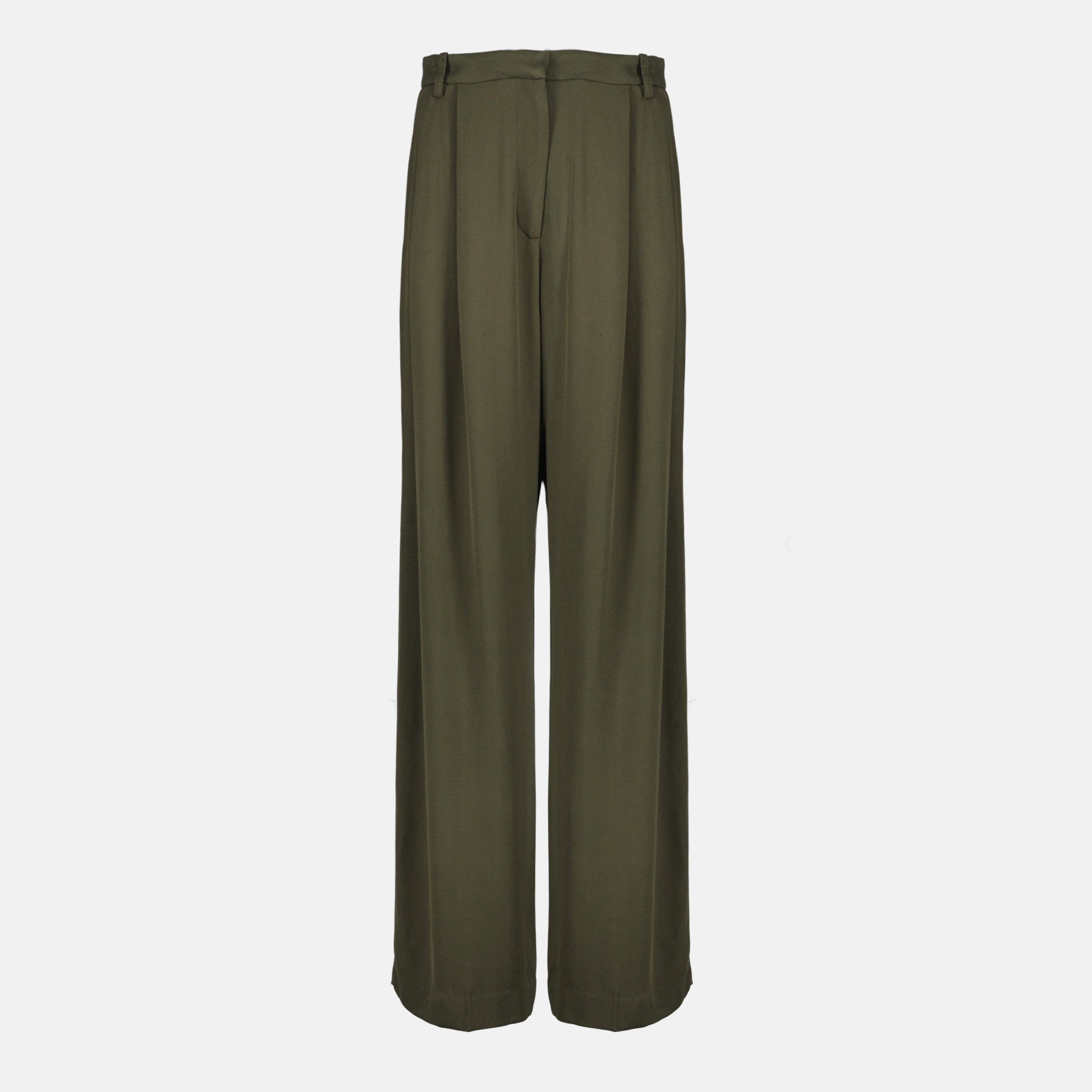 wide khaki pants, IRO, viscose wool blend, autumn-winter collection, high-waisted trousers
