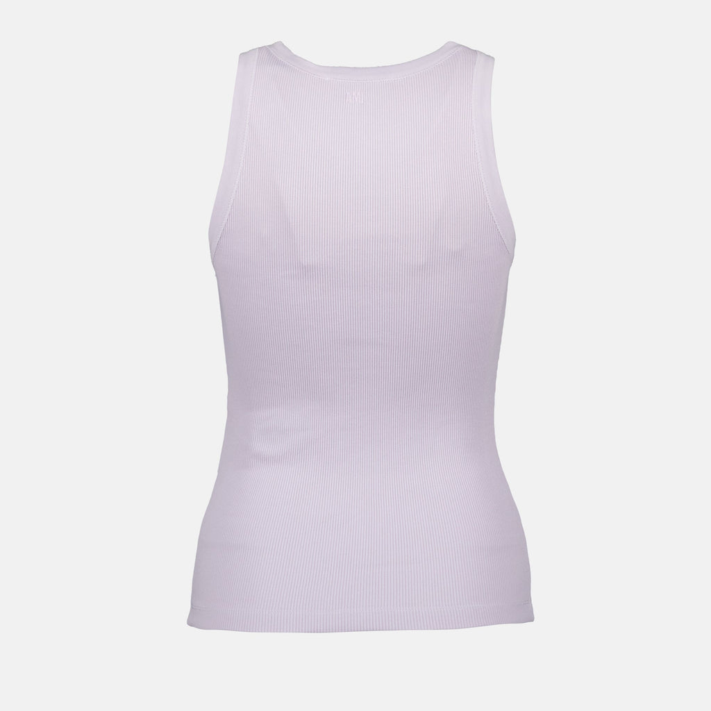 ribbed tank top, lilac top, summer fashion, cotton tank, casual wear