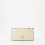 Valentino Garavani, luxury wallet, white leather wallet, chain wallet, VLogo wallet