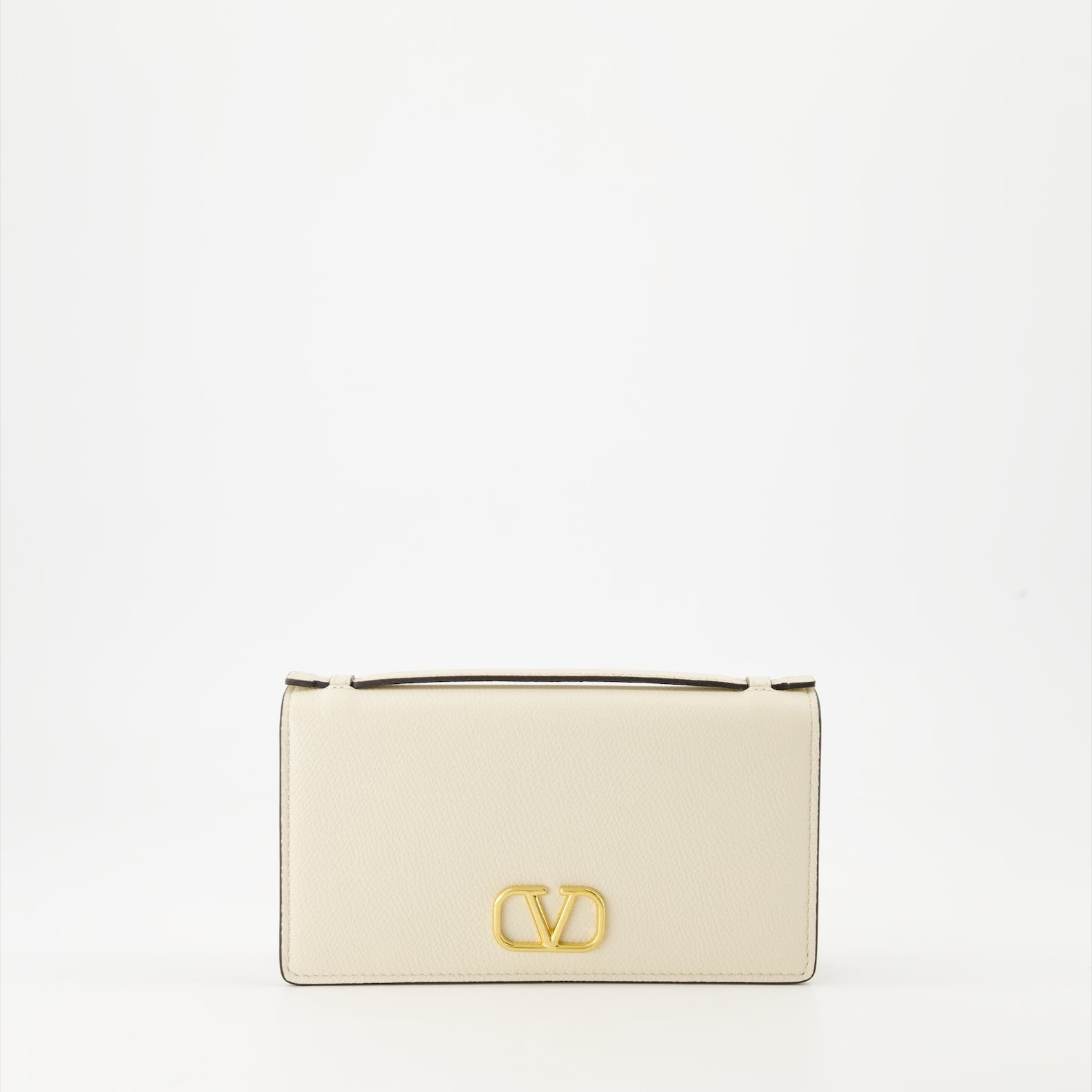 Valentino Garavani, luxury wallet, white leather wallet, chain wallet, VLogo wallet