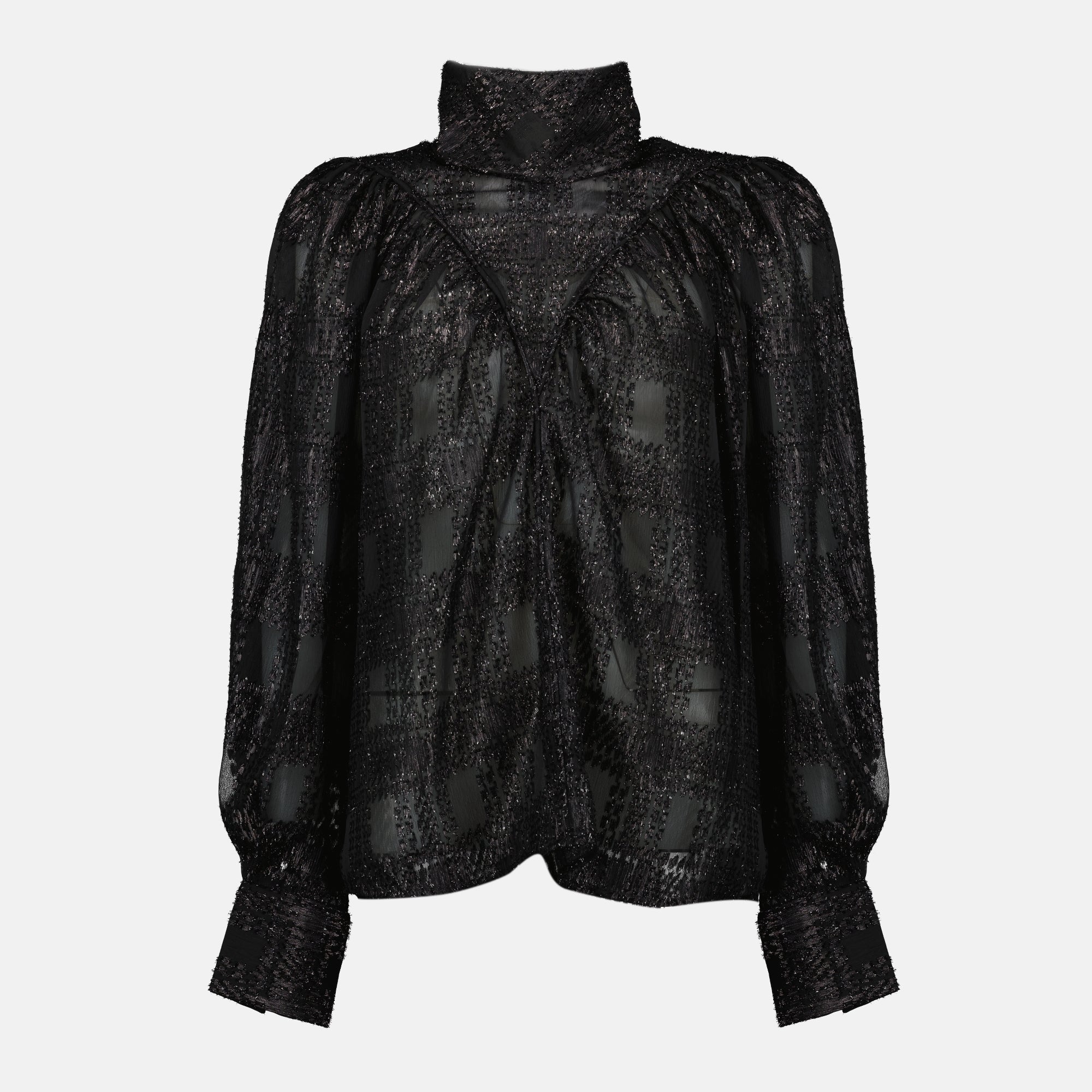 metallic top, Iro clothing, autumn winter fashion, long sleeve top, lurex fabric