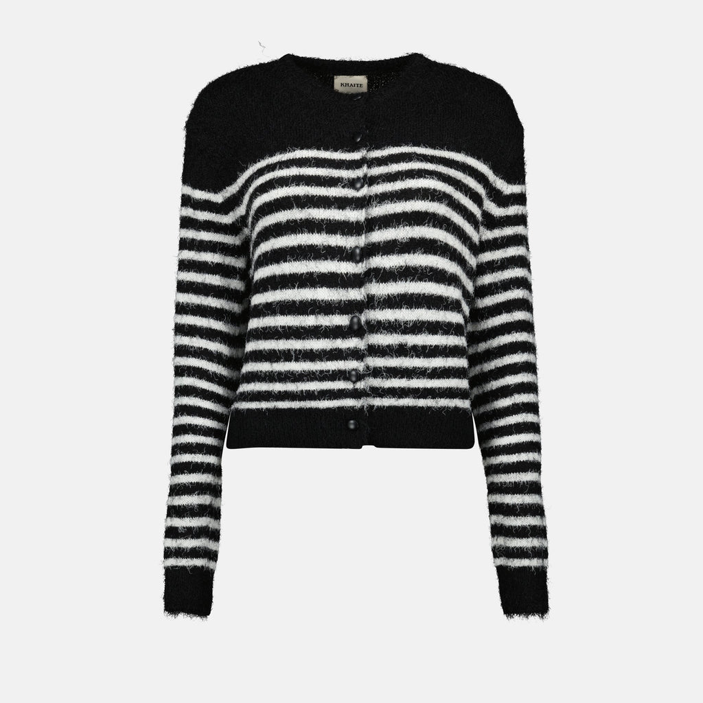 cardigan, Khaite, striped cardigan, silk and cashmere, women's fashion