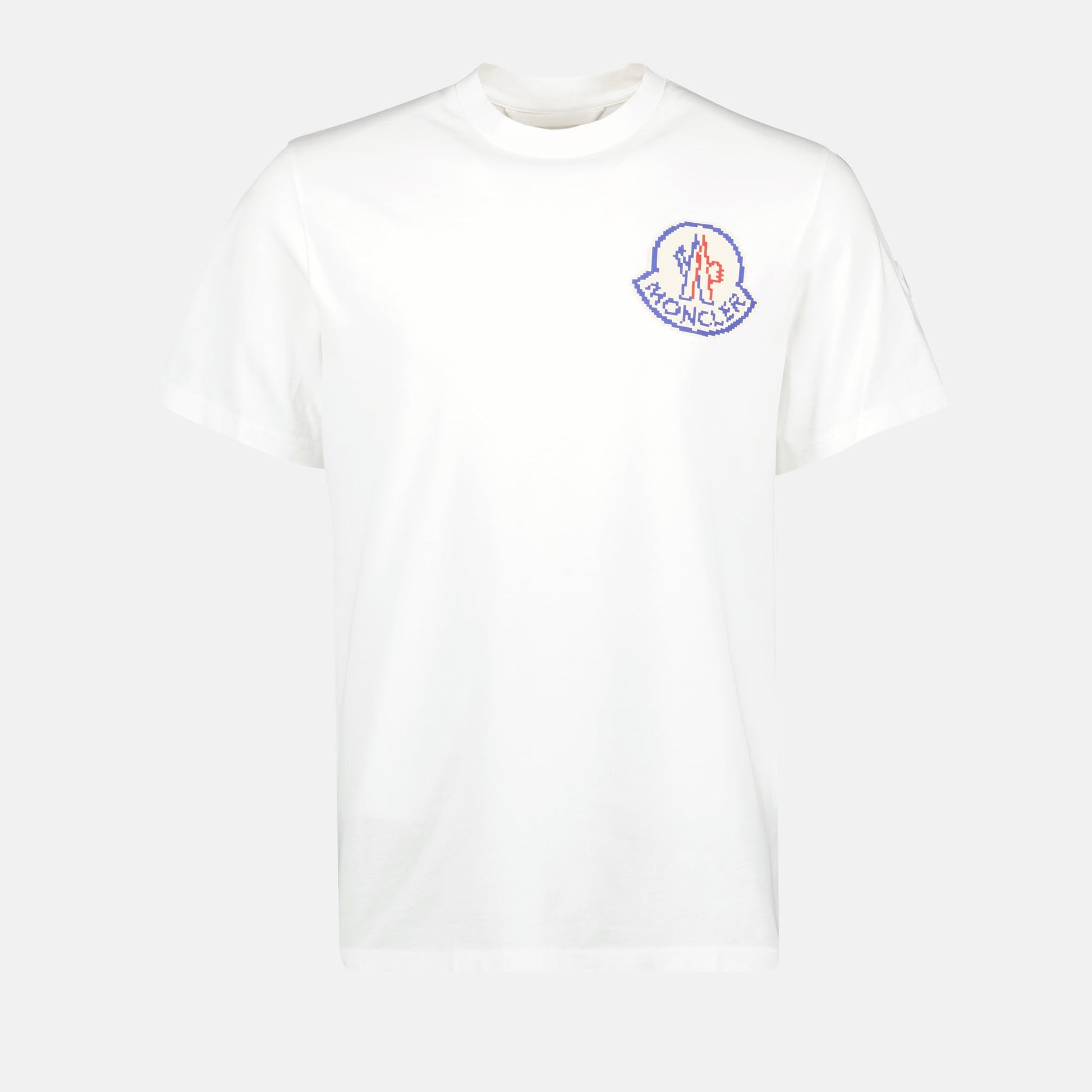 Moncler T-shirt, white T-shirt, logo T-shirt, men's fashion, cotton T-shirt