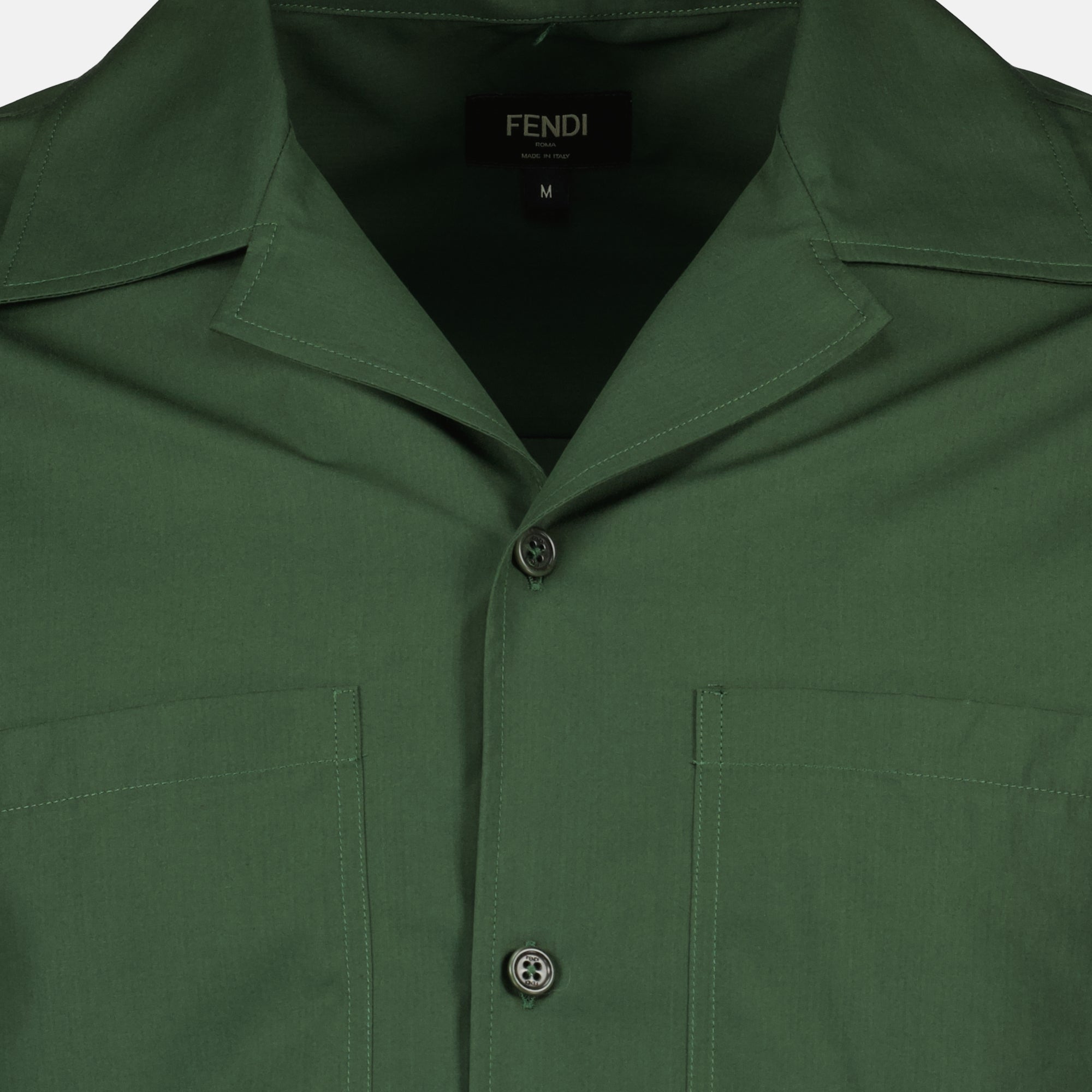 Fendi shirt, cotton shirt, Spring-Summer 2025, khaki shirt, Men's fashion