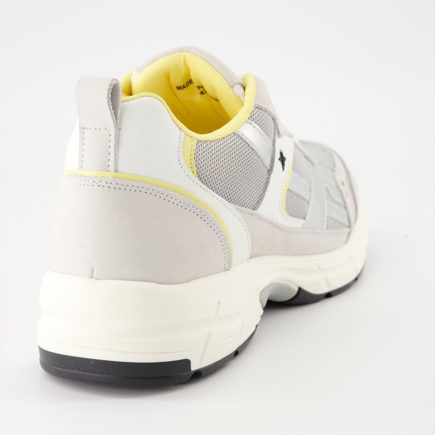 luxury sneakers, grey-yellow sneakers, premium footwear, designer sneakers, New Lab collection