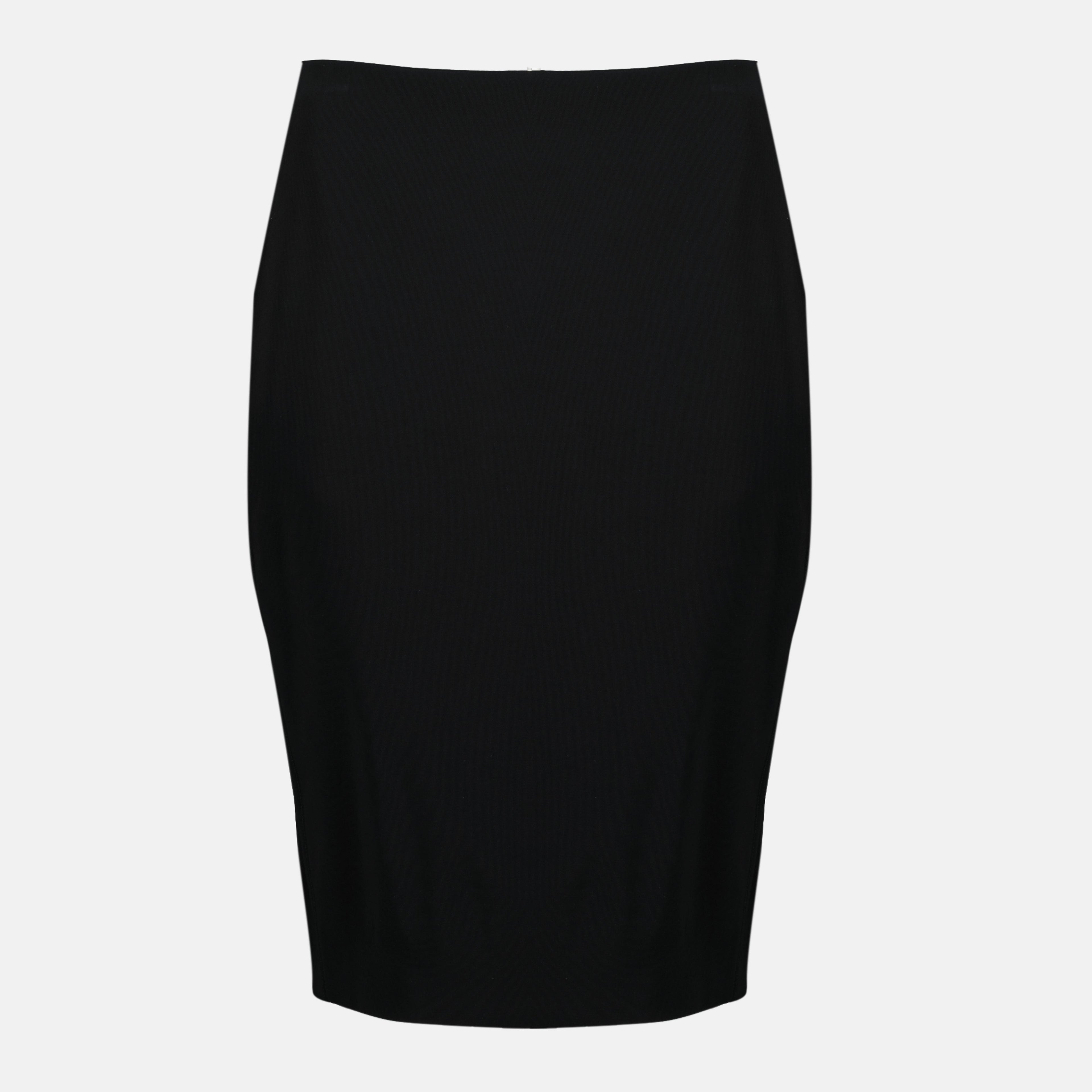 Saint Laurent Cassandre skirt, pencil skirt, black skirt, viscose skirt, designer women's clothing