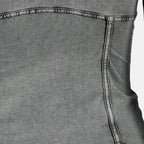 Diesel T-Elin top, denim effect top, slim fit women's top, gray jersey top, chic casual wear