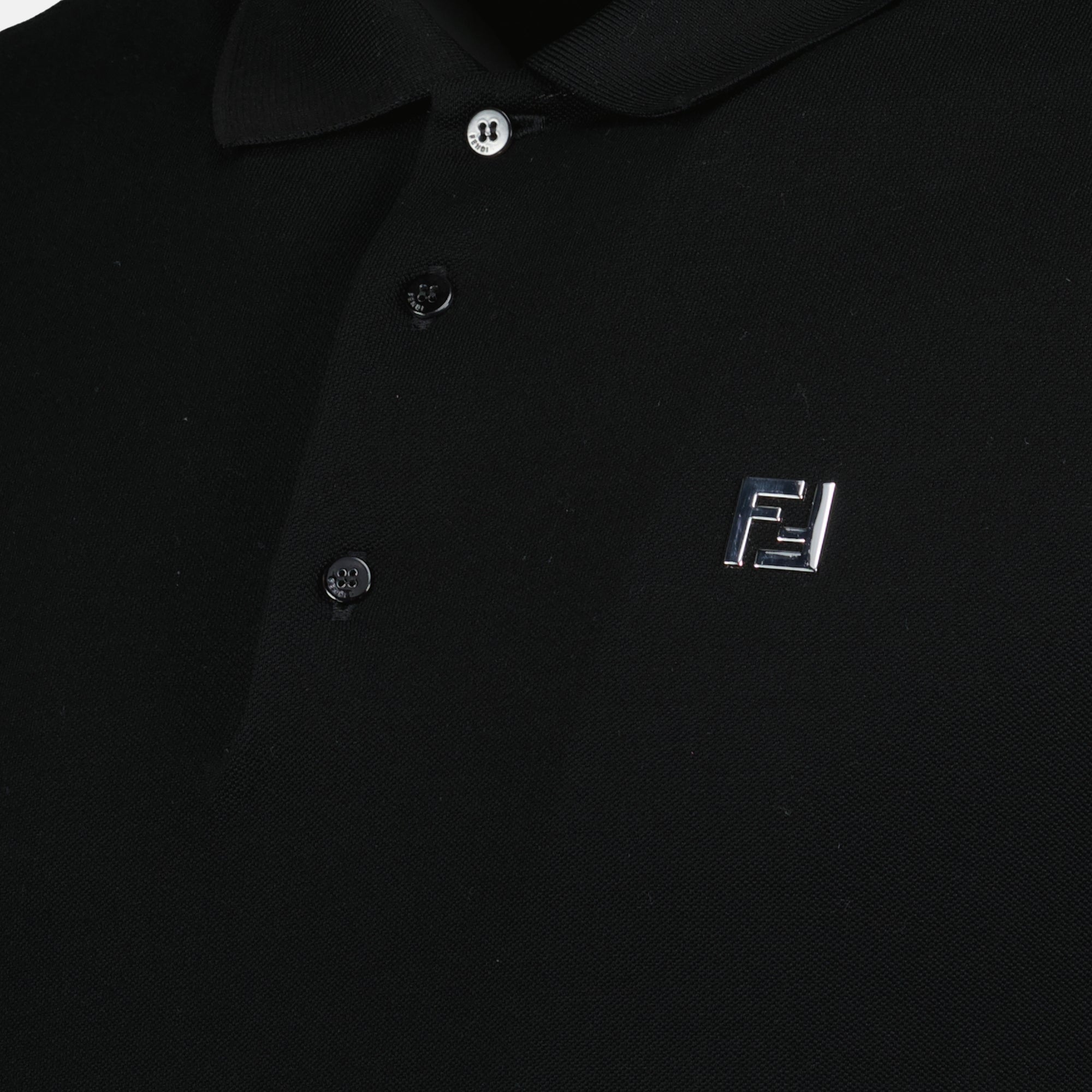 black pique cotton polo fendi men 15241373778300