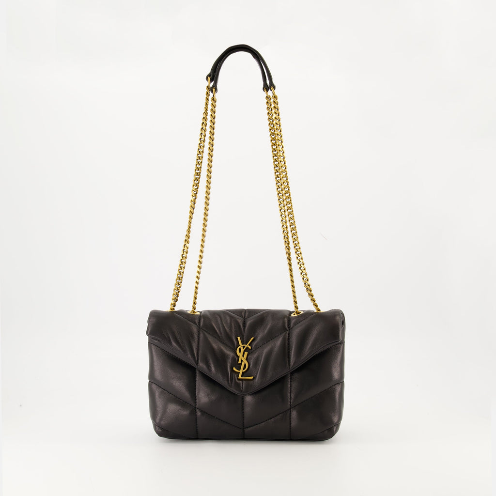 Saint Laurent bag, Puffer toy, Lambskin accessory, Luxury handbag, Chic shoulder bag