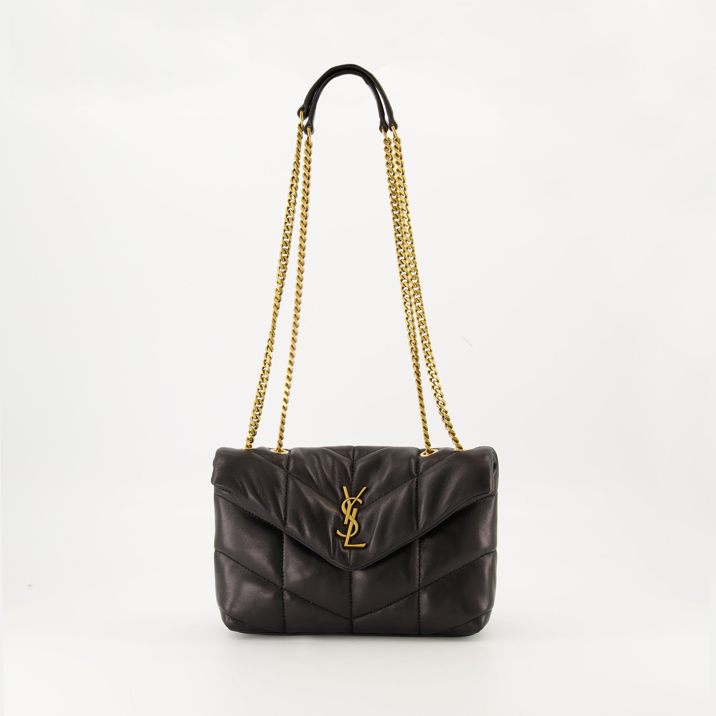 Saint Laurent bag, Puffer toy, Lambskin accessory, Luxury handbag, Chic shoulder bag