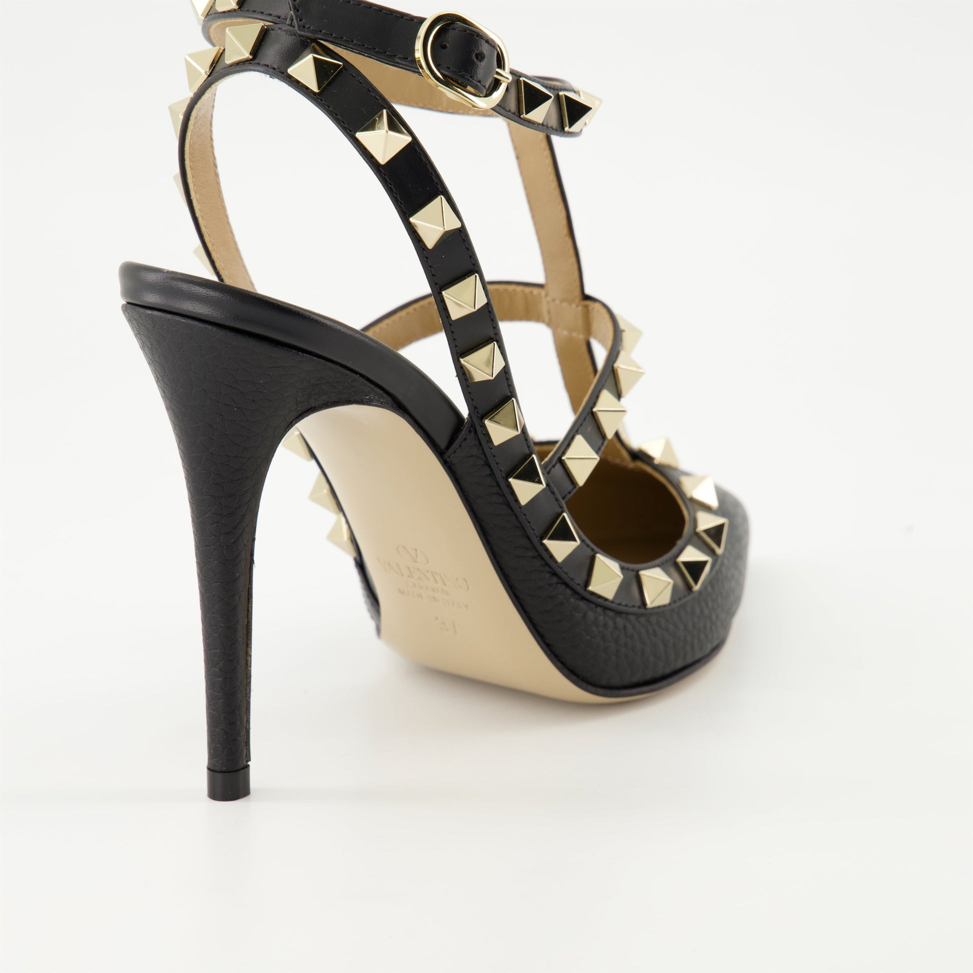 Valentino, Rockstud, Pumps, Grained Leather, Luxury Footwear