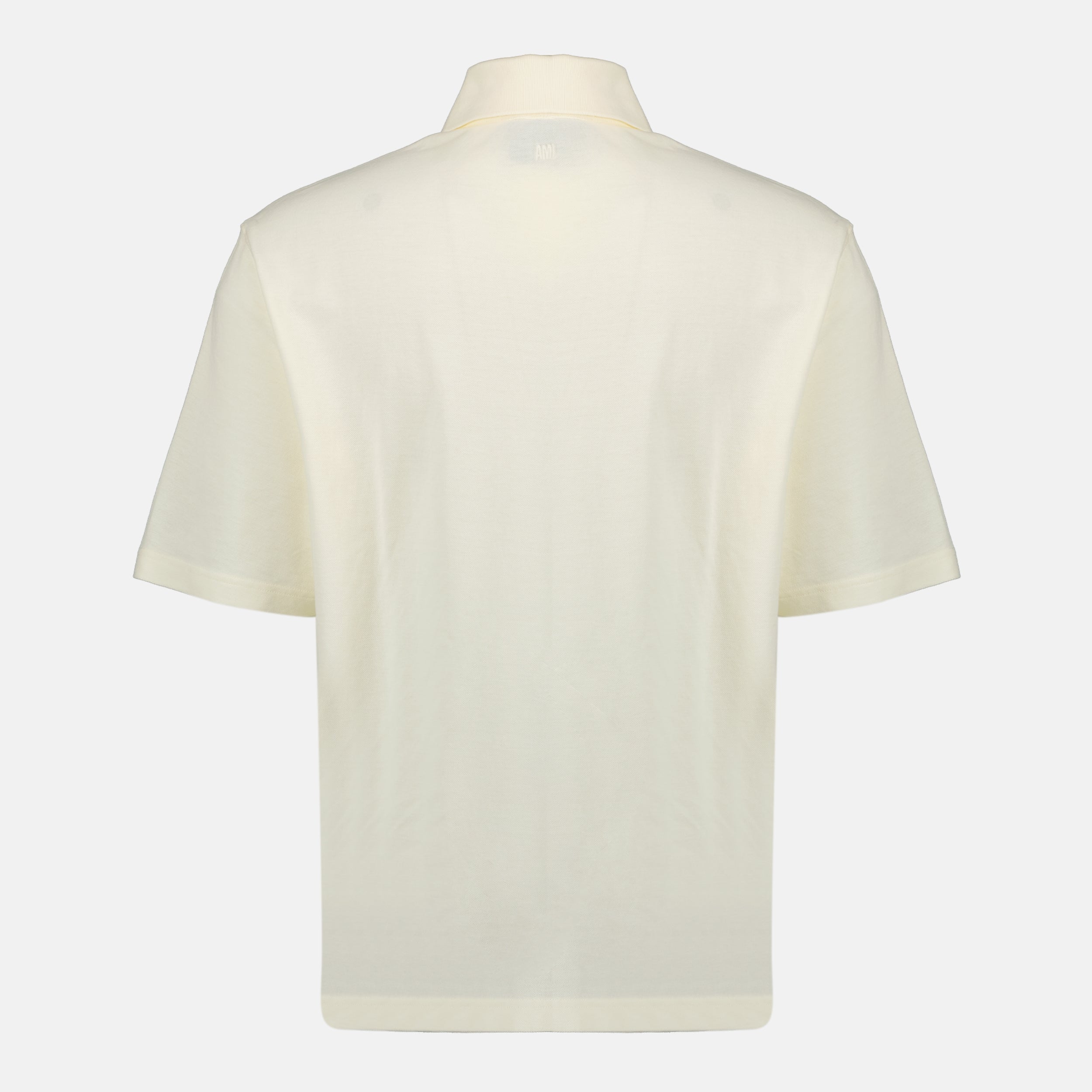 Image of Polo Ami de Coeur Tissé Bleu Marine by Ami PARIS for Unisex - Season Spring-Summer 2026 - Back View