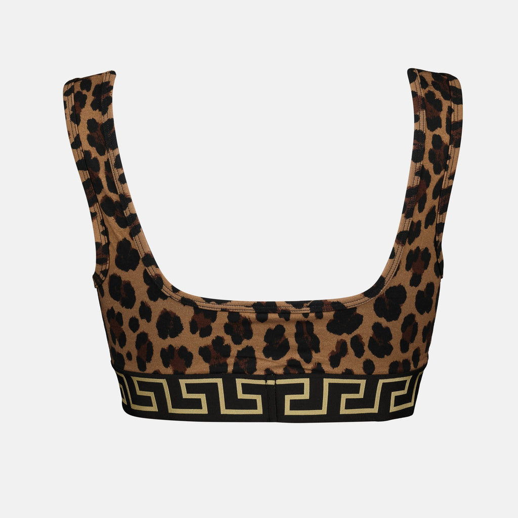 Leopard print top, Crop top, Versace top, Medusa emblem, Autumn-Winter 2024