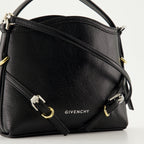 Black leather bag, Voyou Nano, luxury accessory, Givenchy style, autumn-winter collection