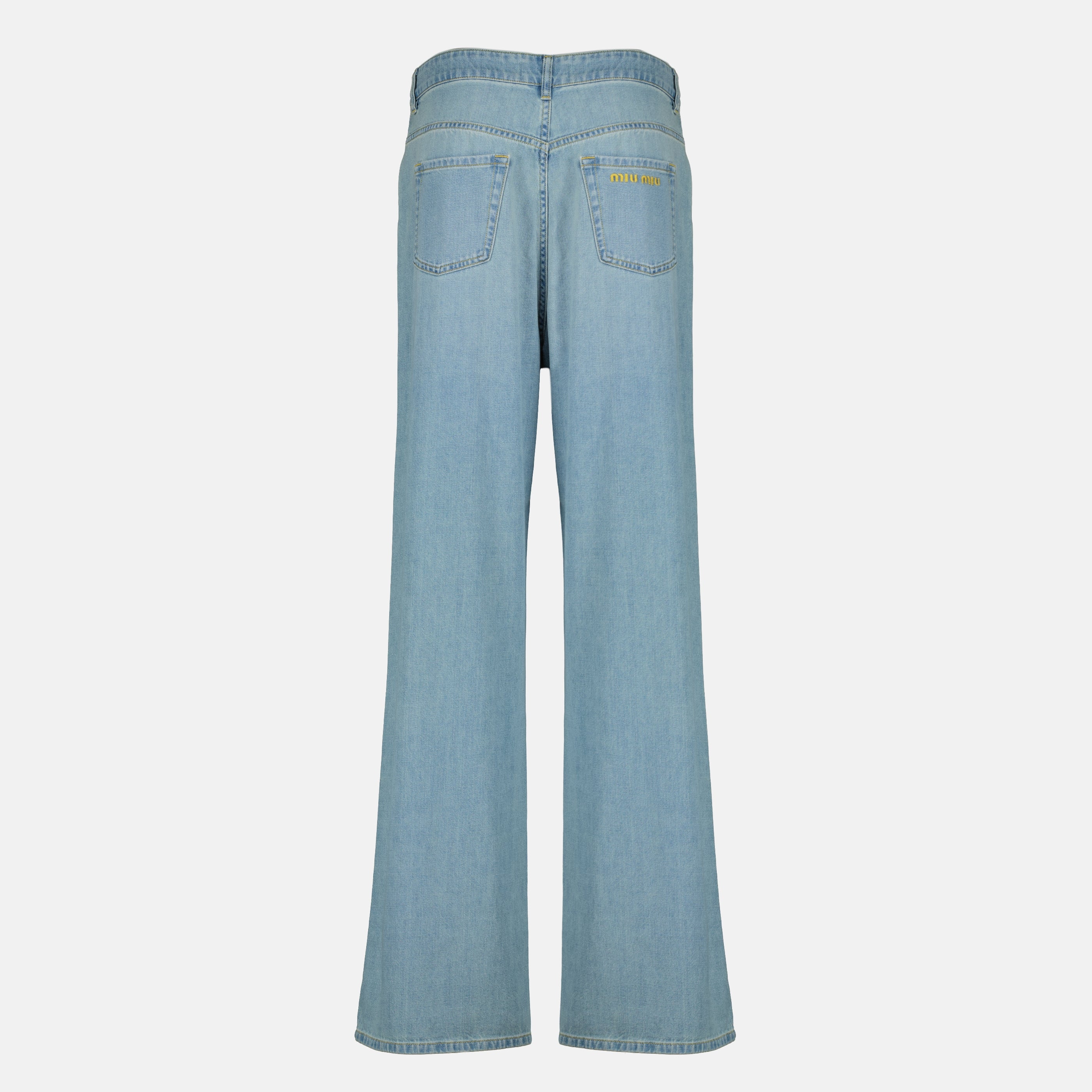 Image of Wide Leg Jeans by Miu Miu for Women - Season Spring-Summer 2026 - Back View