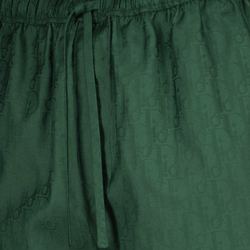 Oblique Green Silk Shorts