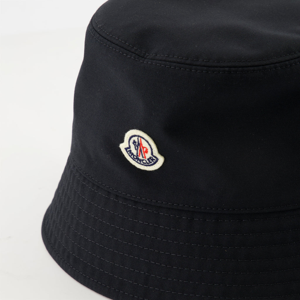Moncler bob hat, cotton hat, black hat, felt logo hat, Spring-Summer collection