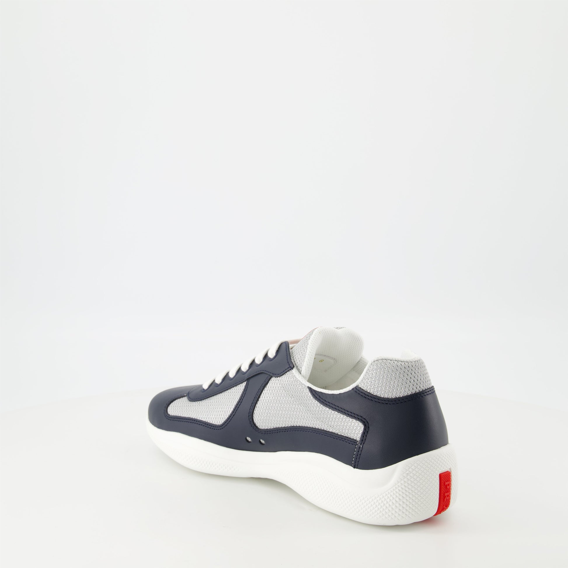 Prada sneakers, blue leather sneakers, America's Cup shoes, luxury men's footwear, designer trainers