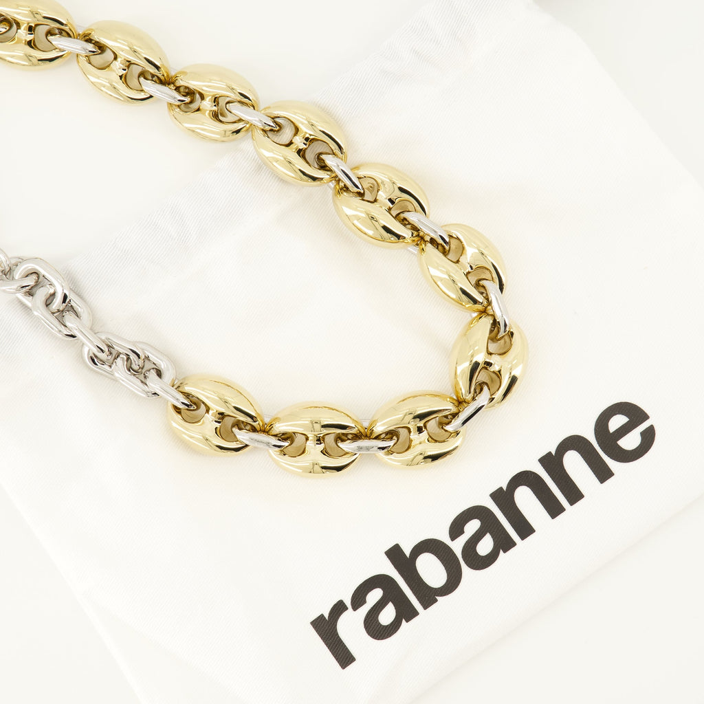 multi-strand necklace, gold and silver jewelry, Rabanne accessories, brass necklace, adjustable jewelry