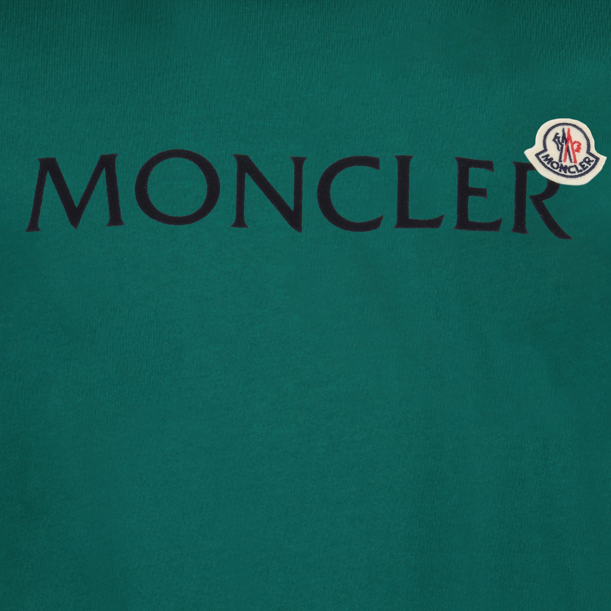 Moncler logo t-shirt, green t-shirt, men's cotton shirt, designer tee, Moncler clothing