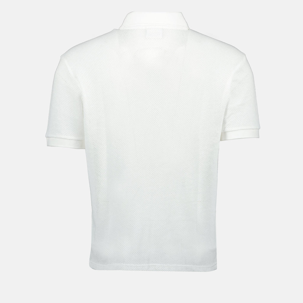 コレージュの男性用ホワイトメッシュポロシャツの画像 - シーズン春夏2025 - 後面ビュー