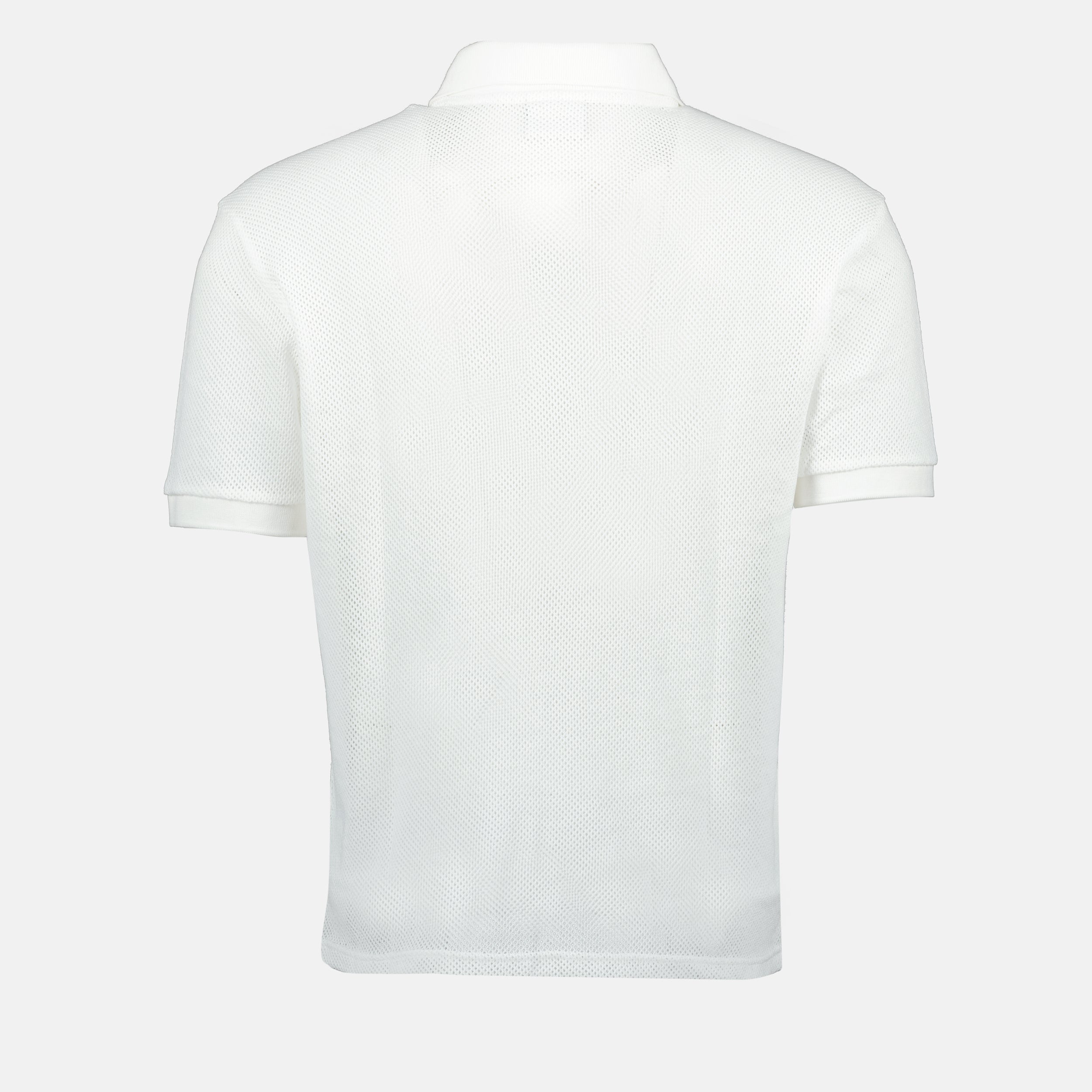 white polo shirt, mesh polo, Courrèges polo, classic collar shirt, Spring-Summer 2025