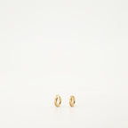 Greca earrings, gold hoop earrings, hypoallergenic jewelry, engraved logo earrings, classic clasp earrings