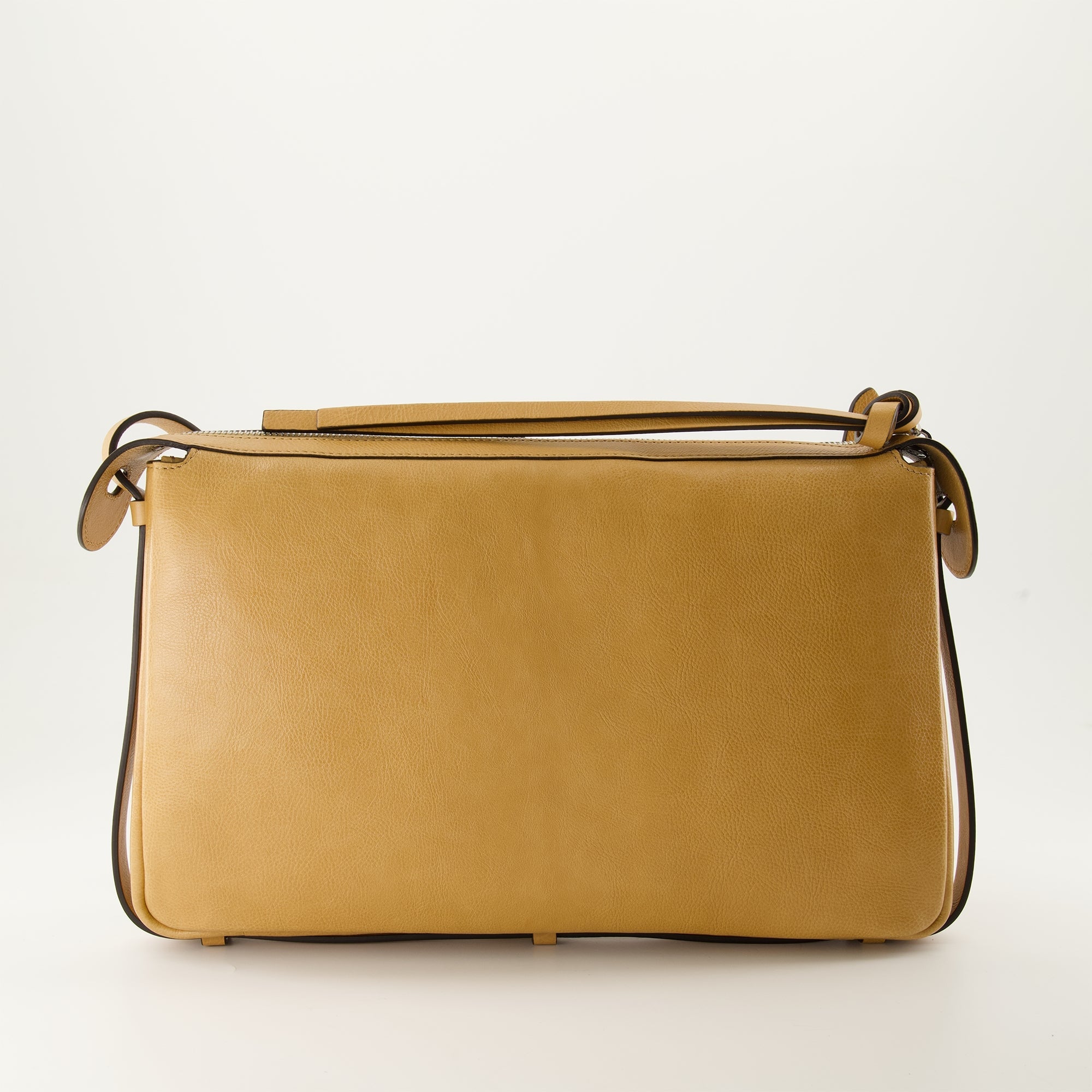 Textured leather bag, Fendi Simply bag, Camel shoulder bag, Luxury accessory, Adjustable strap