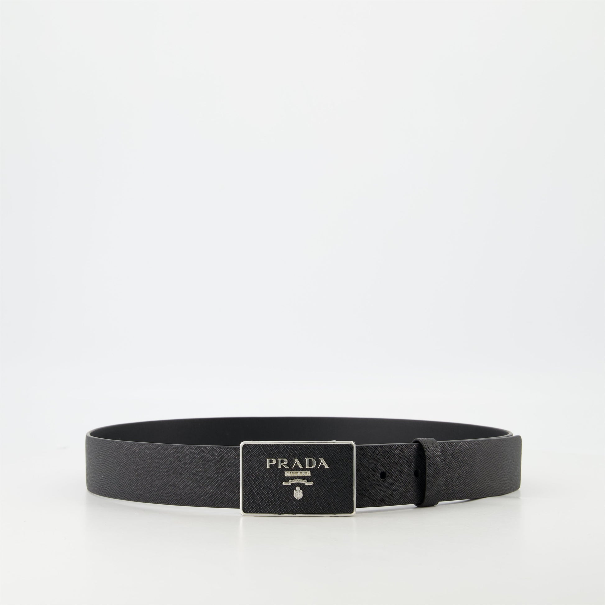 Prada belt, Saffiano leather belt, adjustable belt, calfskin accessory, luxury leather goods