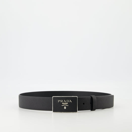 Prada belt, Saffiano leather belt, adjustable belt, calfskin accessory, luxury leather goods