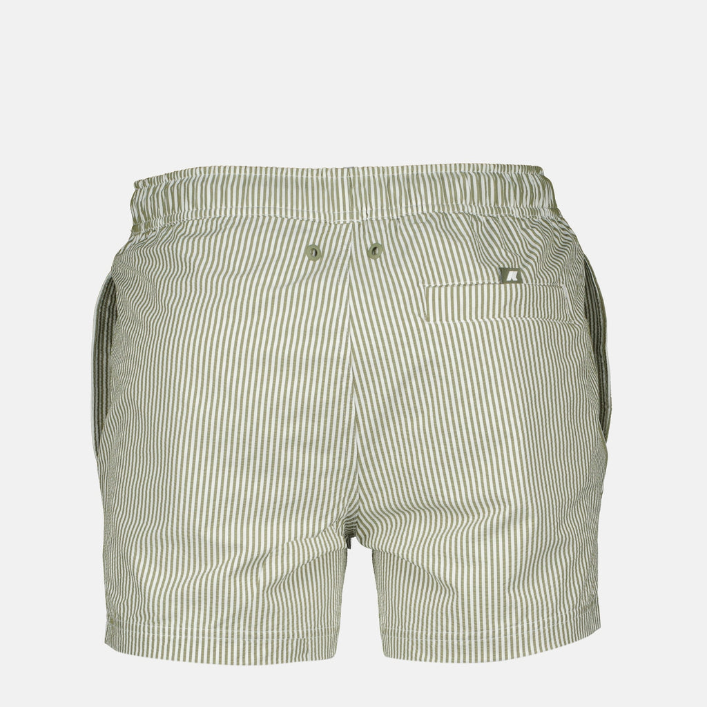 striped swimwear, K-Way swimwear, summer collection, men's swim shorts, beachwear