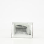 Diesel wallet, silver leather wallet, tri fold wallet, women's accessories, compact wallet