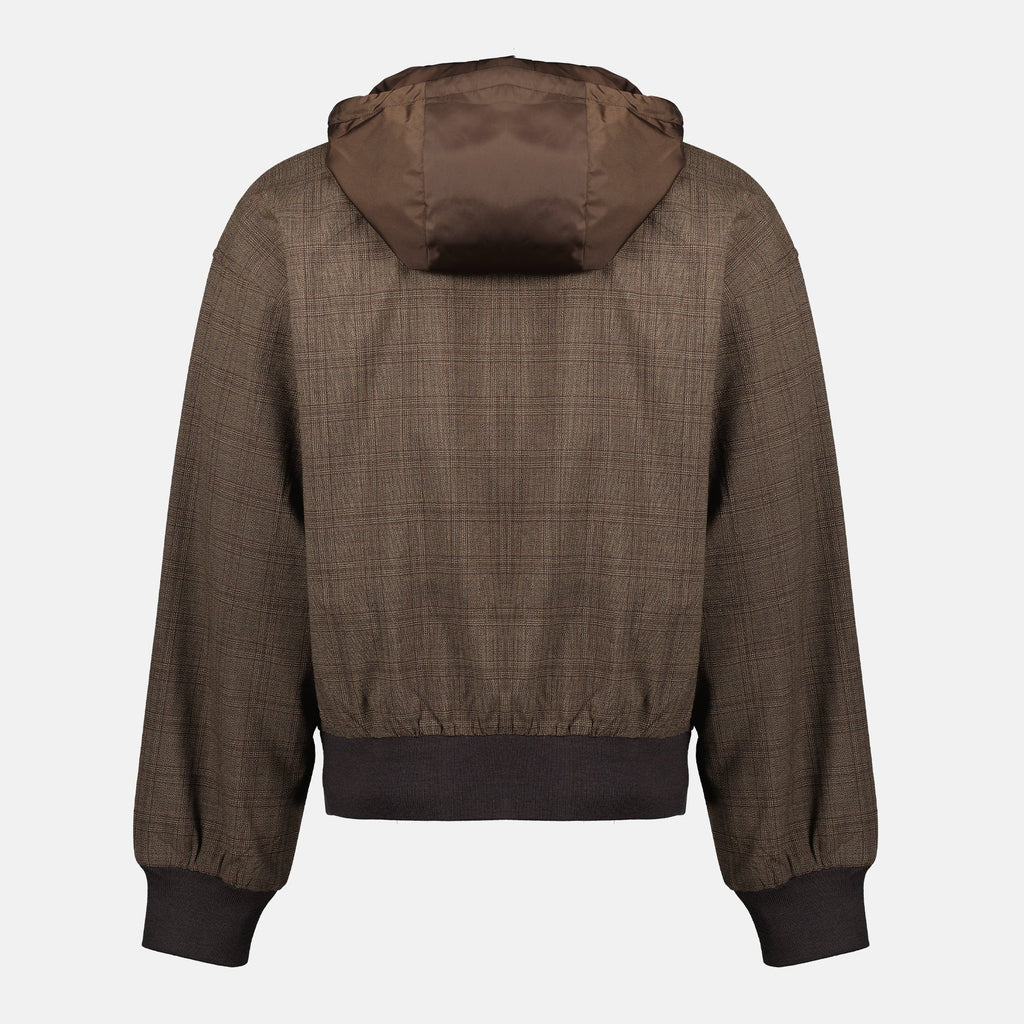 프라다 남성용 울 체크 재킷 이미지 - 시즌 봄-여름 2026 - 뒷면 보기