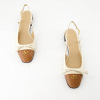 beige ballet flats, leather shoes, Valentino Garavani, ankle strap flats, Spring-Summer 2025 collection