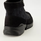 Image of Oblique Black Ankle Boots by Dior for Men - Season Autumn-Winter 2025 - Back View