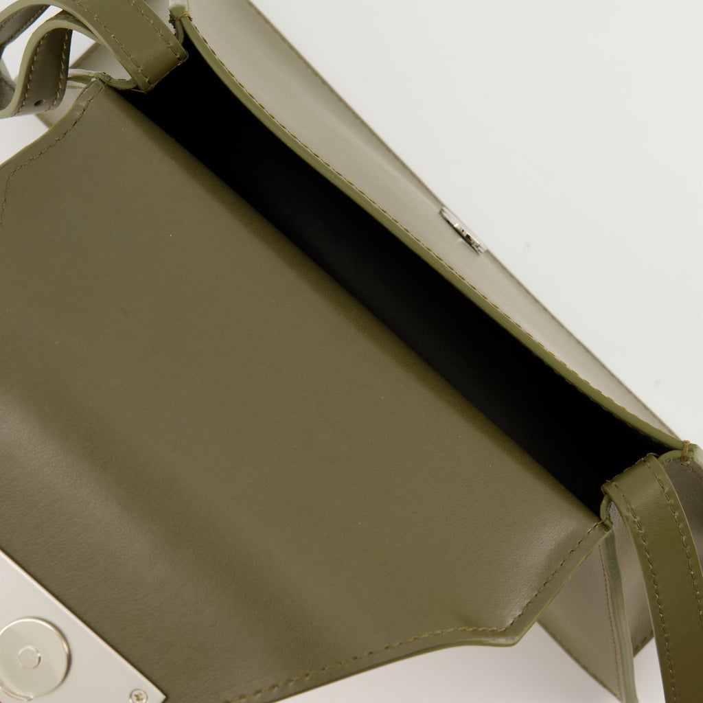 MM6, Khaki Leather Bag, Shoulder Bag, Luxury Accessories, Autumn-Winter 2024