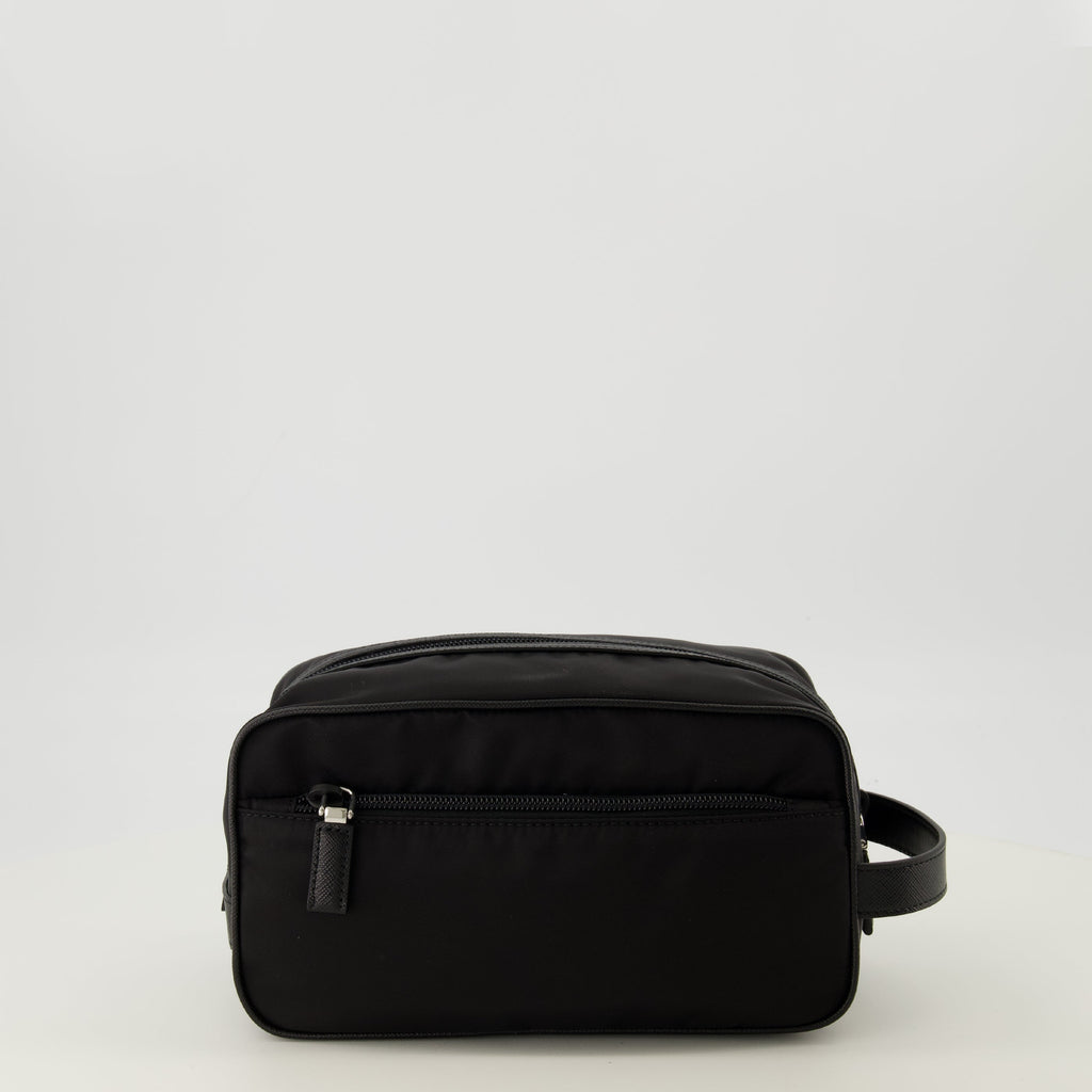 Image of Re-nylon and Saffiano Leather Pouch by Prada for Men - Season Spring-Summer 2026 - Back View