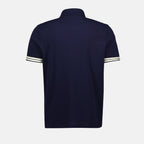 Image of Moncler Navy Logo Polo by Moncler for Men - Season Spring-Summer 2025 - Detail View 2