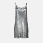 silver dress, metallic dress, Rabanne dress, Spring-Summer 2025, stylish knitwear