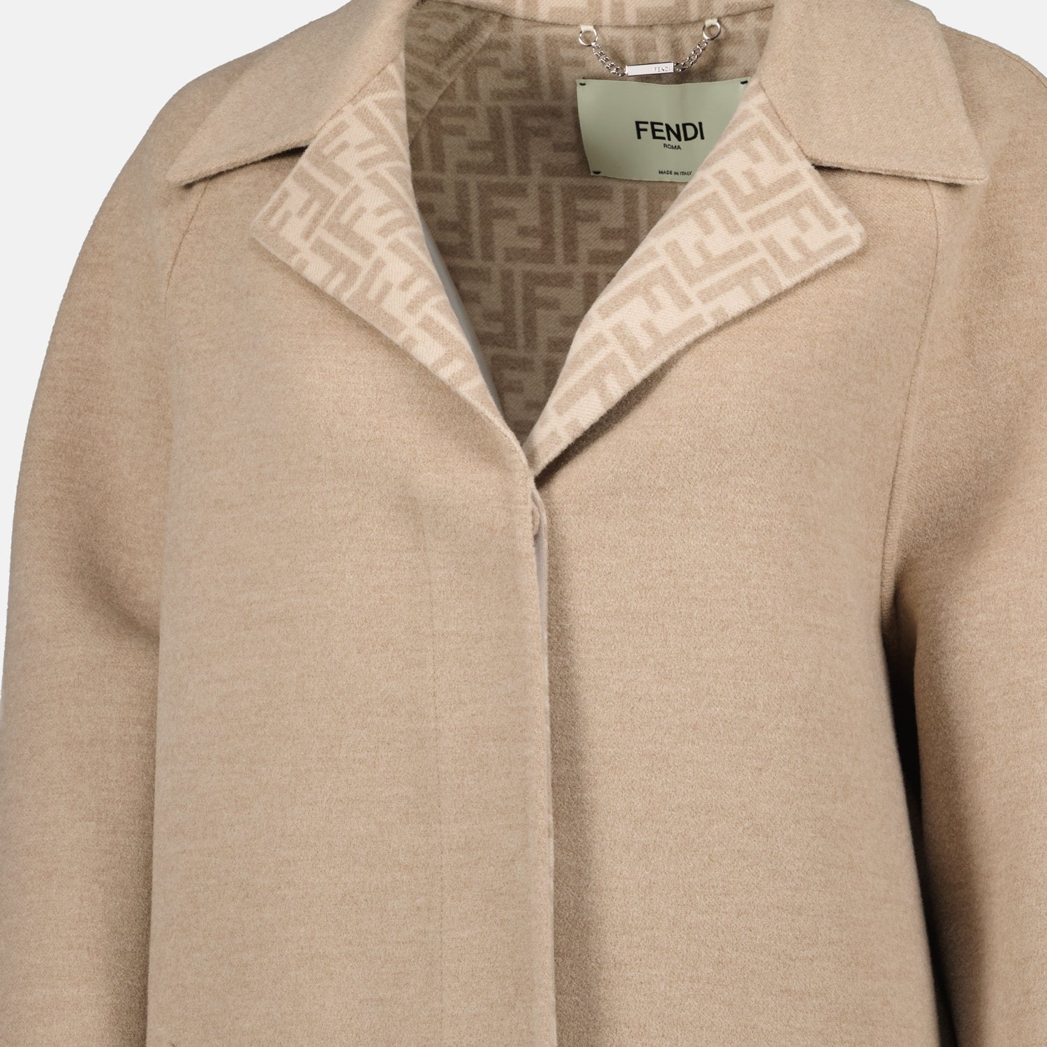Image of Reversible Wool Coat by Fendi for Women - Season Autumn-Winter 2024 - Detail View 1