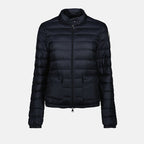 Moncler Lans Down Jacket, navy blue jacket, women’s outerwear, foldable design, luxury brand jacket
