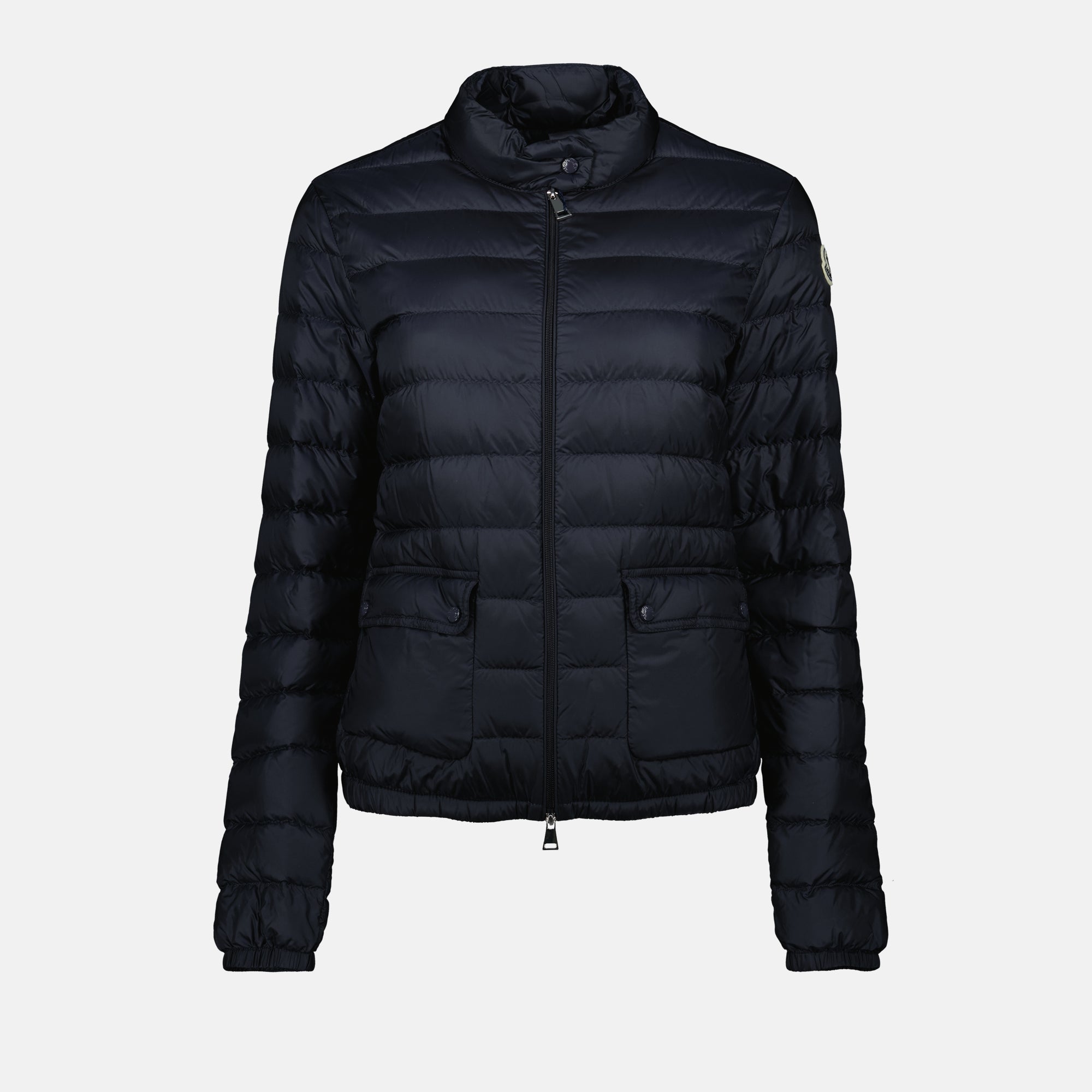 Moncler Lans Down Jacket, navy blue jacket, women’s outerwear, foldable design, luxury brand jacket