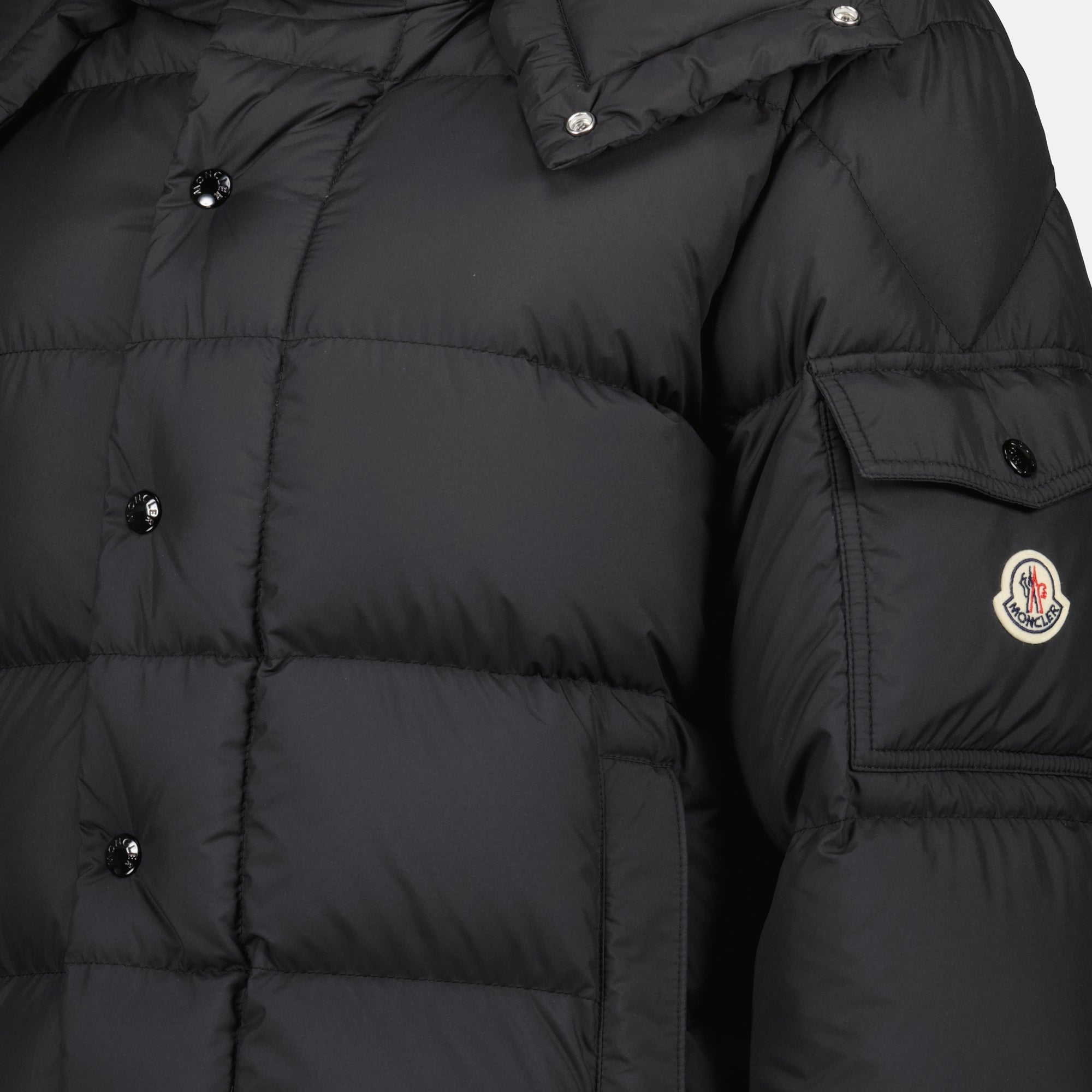 Moncler puffer jacket, Maya 70 jacket, black puffer jacket, sustainable fashion, women's outerwear