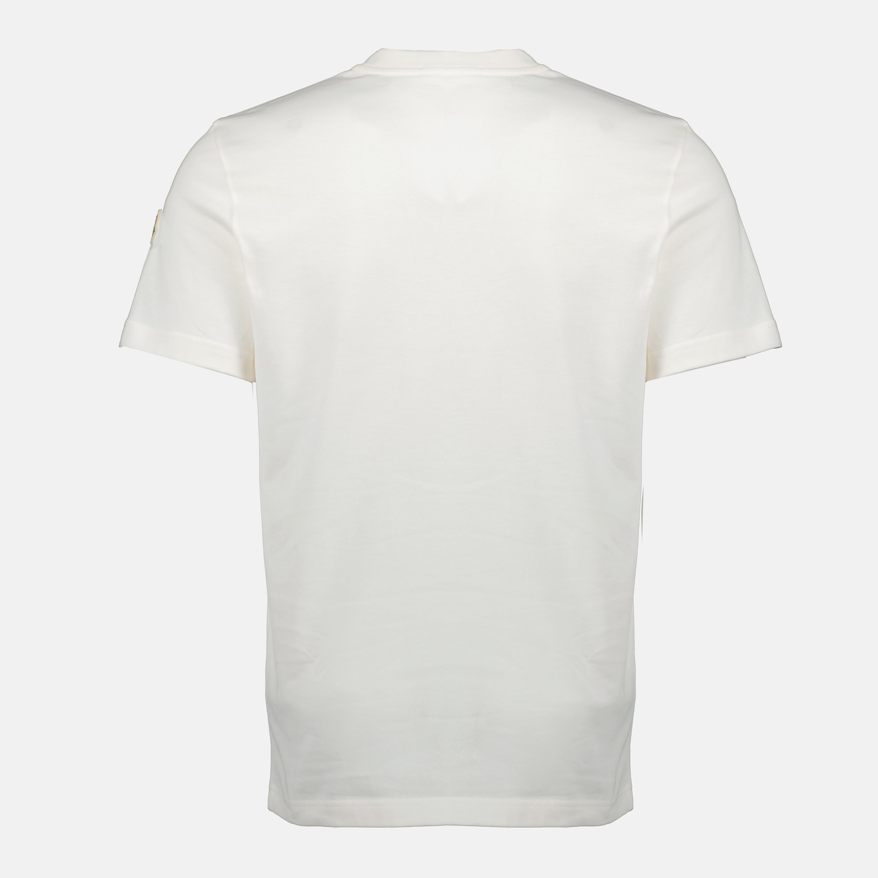 Moncler T-shirt, Cotton jersey T-shirt, Embroidered logo, Tricolore design, Men's stylish apparel