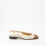 beige ballet flats, leather shoes, Valentino Garavani, ankle strap flats, Spring-Summer 2025 collection