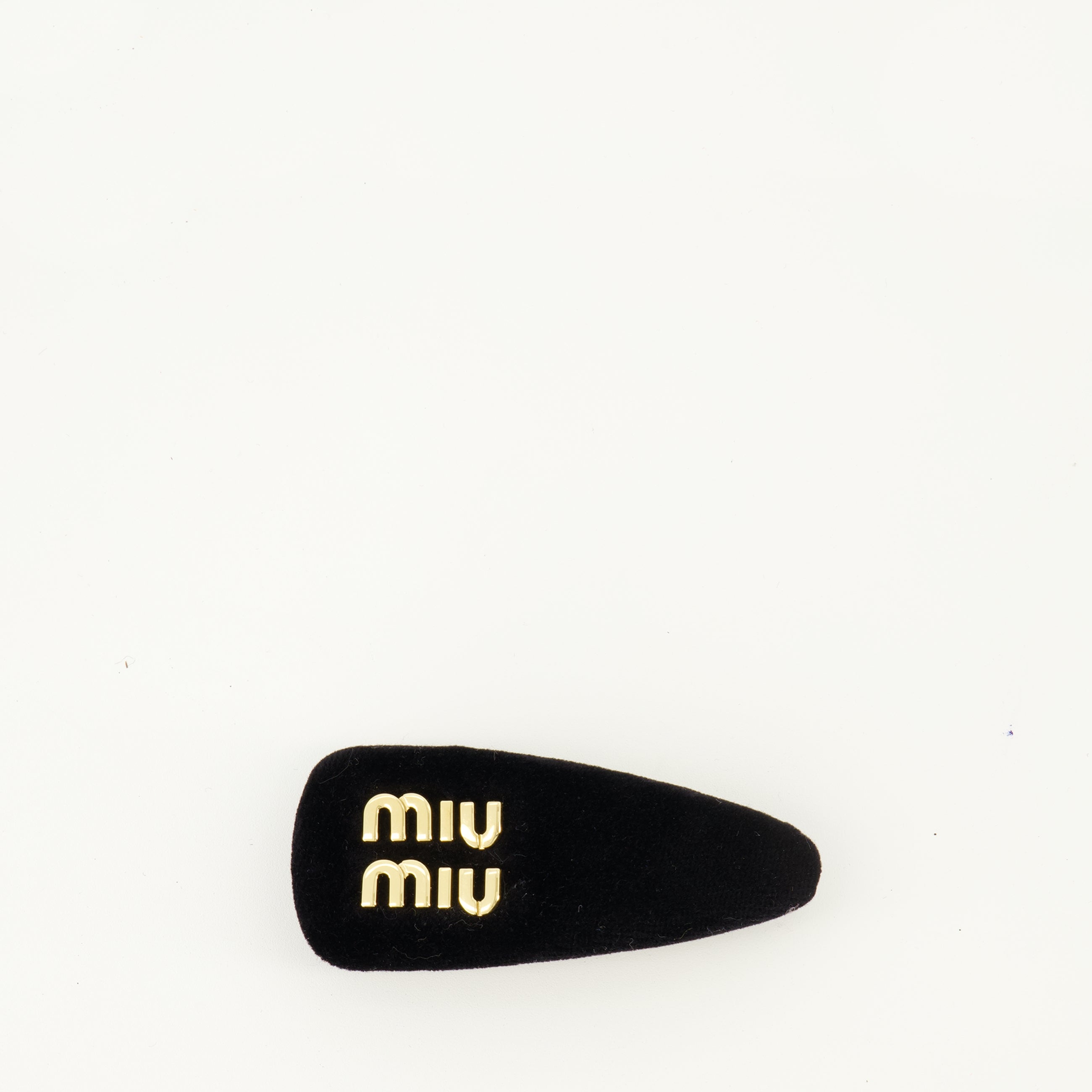 Miu Miu hair clip, black hair accessory, velvet hair clip, luxury hair accessory, Spring-Summer collection