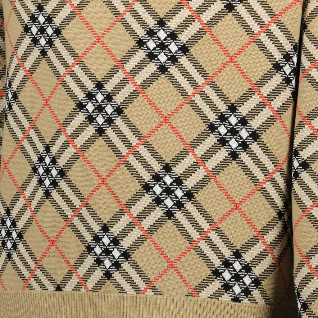 Imagen del suéter de lana a cuadros de Burberry para hombres - Temporada Primavera-Verano 2026 - Vista de detalle 2